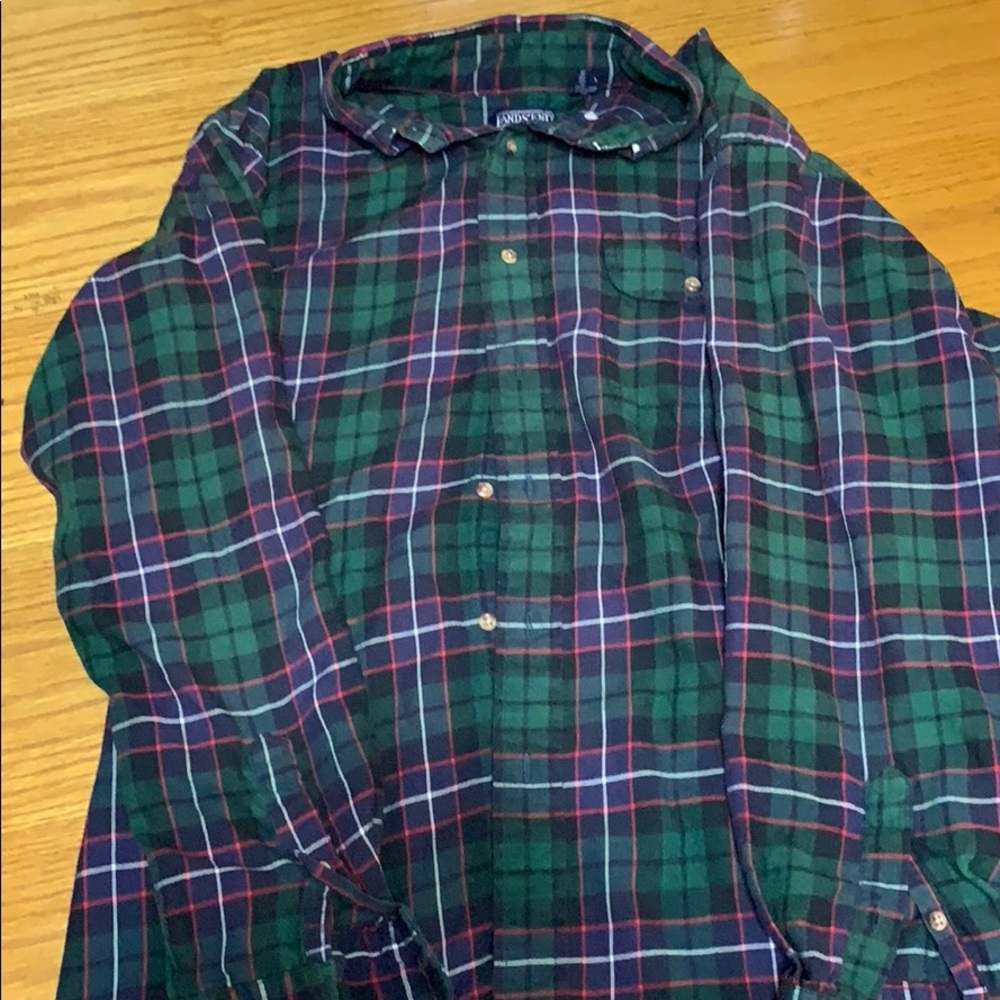 Green button up shirt